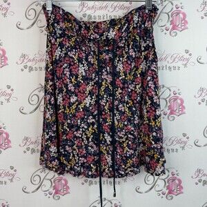 Initiatives skirt flowy tie up waist flowers Floral Skirt with Drawstring